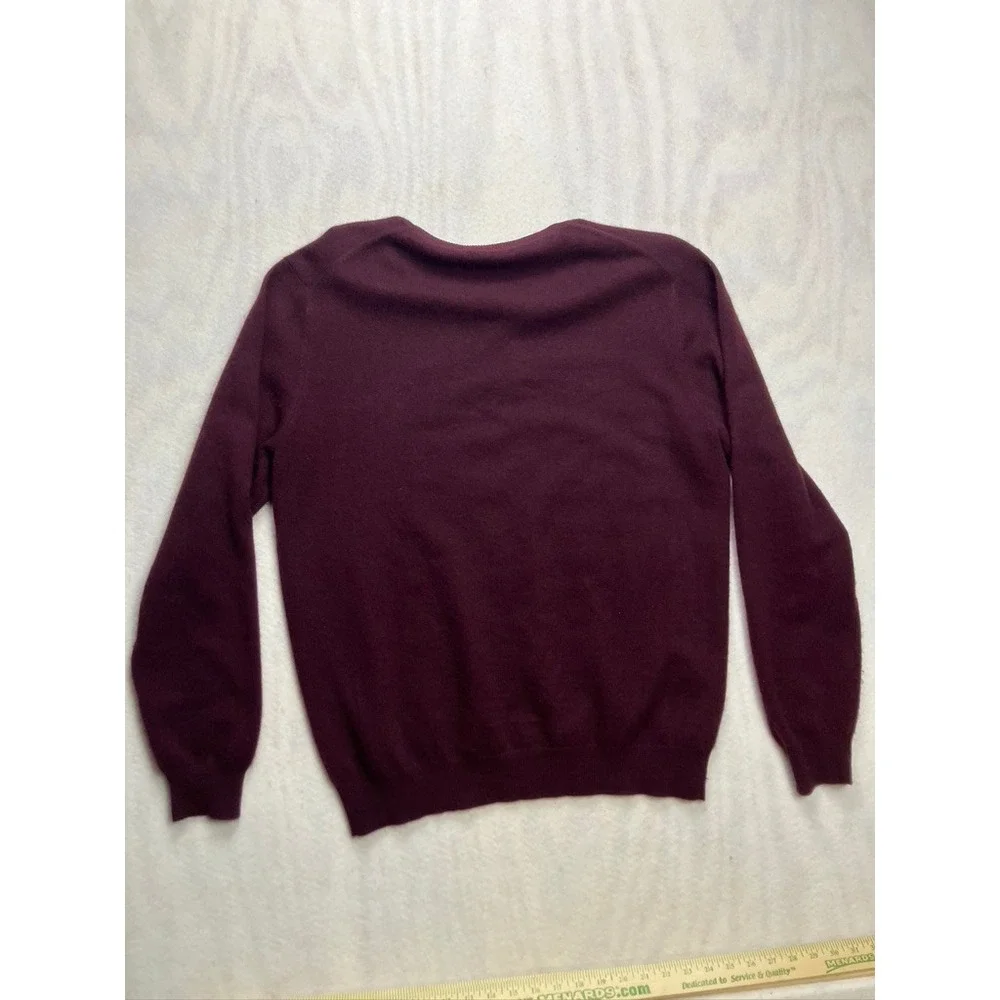 Club Room Mens Burgundy 100% Cashmere 2-Ply V-Neck Sweater Size Large‎ Maroon